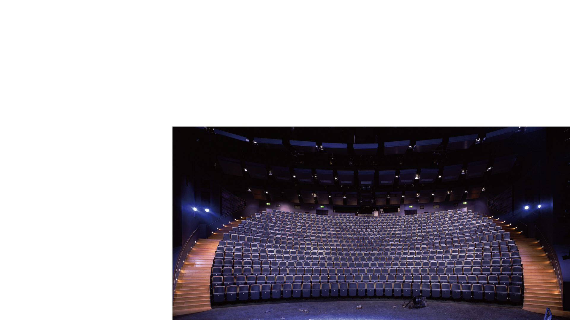 Remodelled main auditorium from the main stage at the Birmingham Repertory Theatre