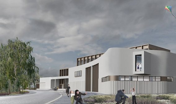3D composite render of Clare County Library & Art Gallery Ireland from the South West