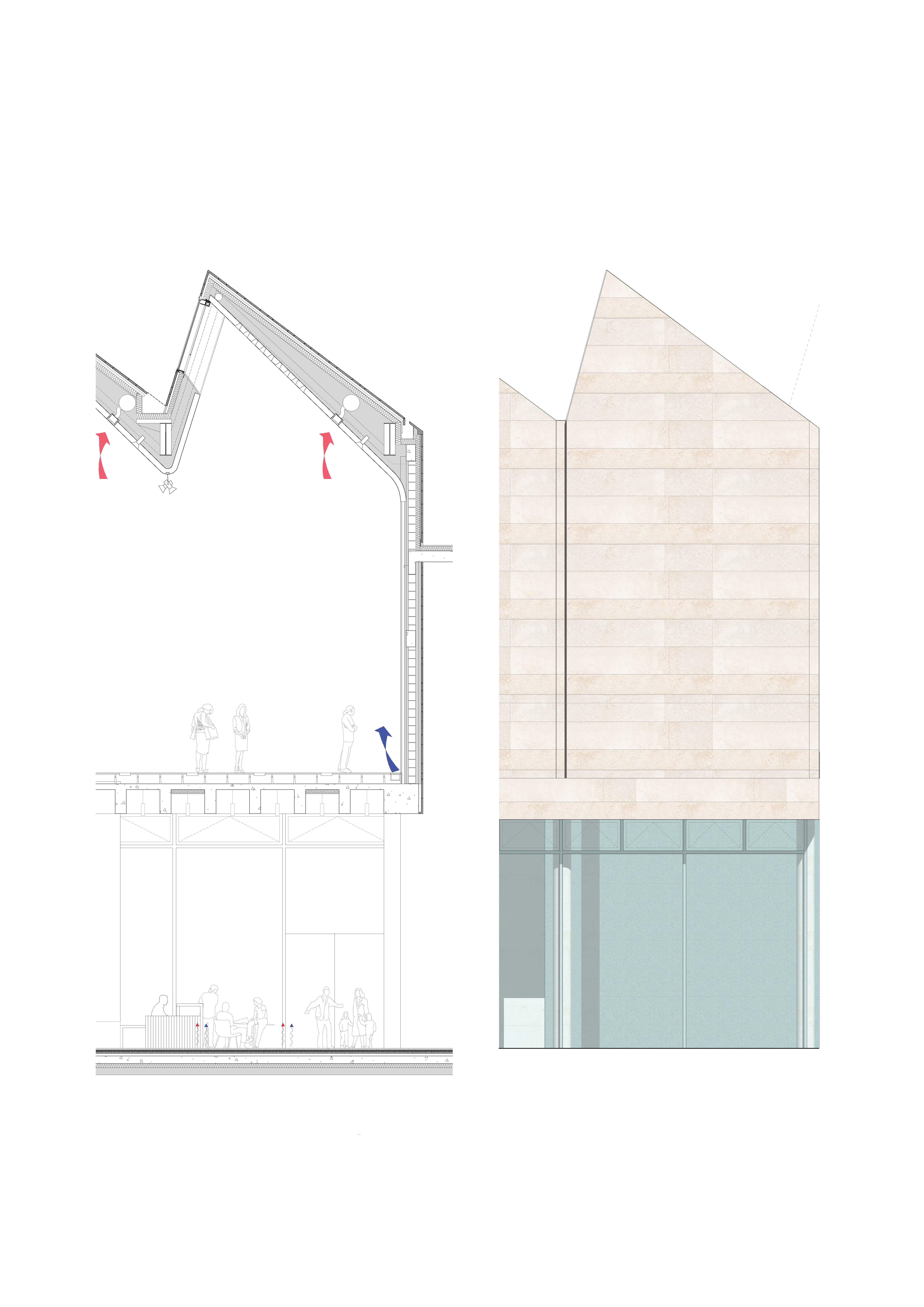 Detmold Museum_technical section and part elevation
