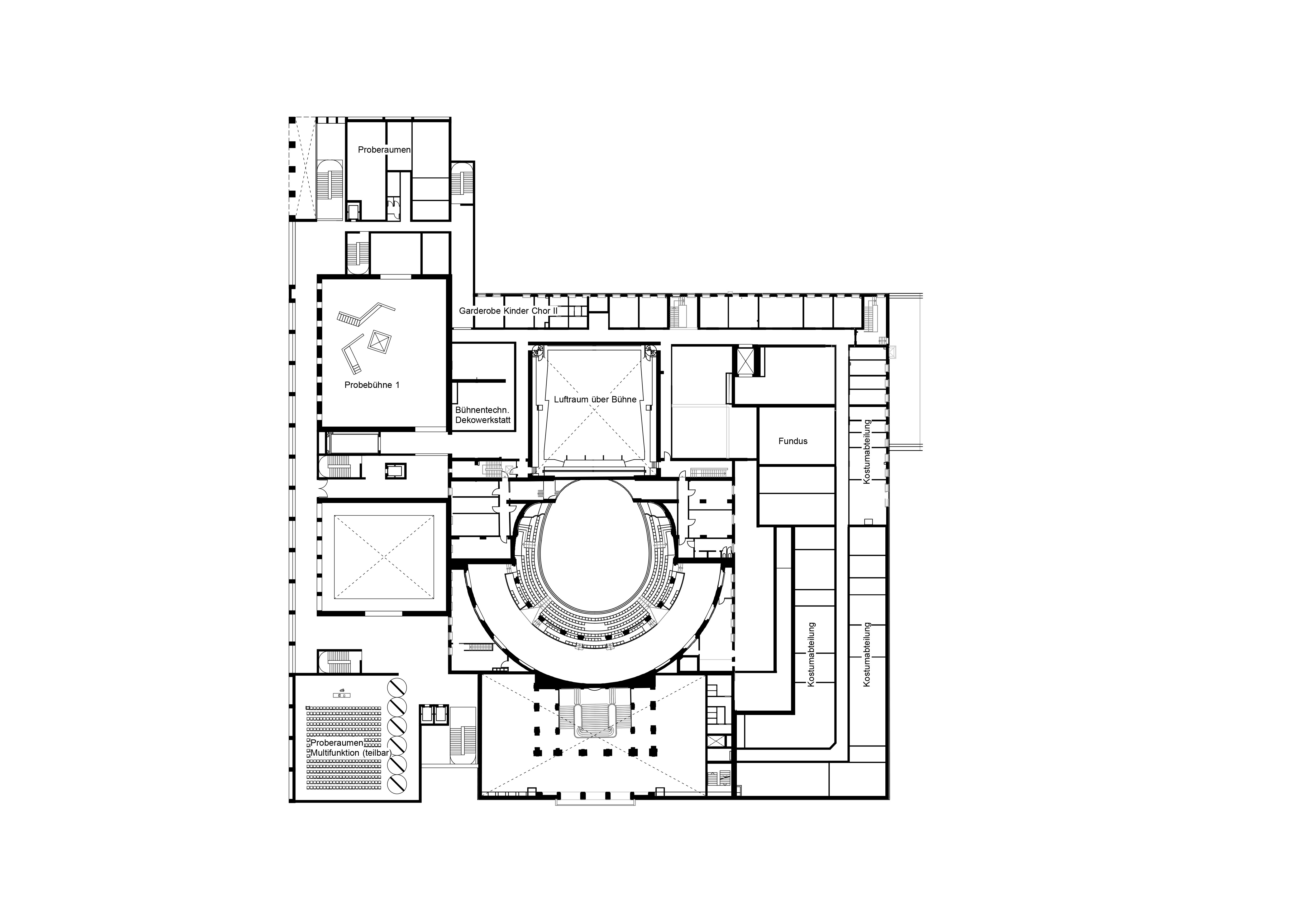 3rd Floor Plan Komische Oper Berlin by Keith Williams Architects