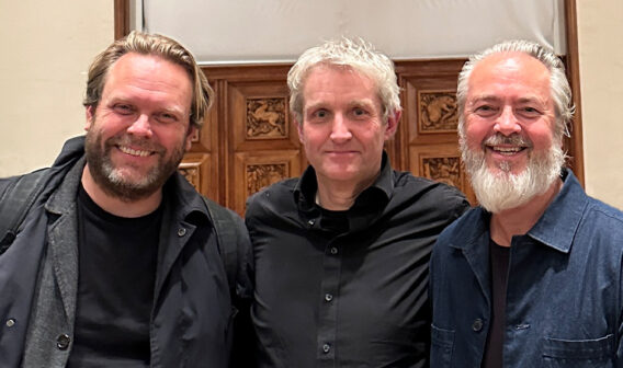 Keith WIlliams pictured centre at RIBA with Carl Turner & Tomas Stokke