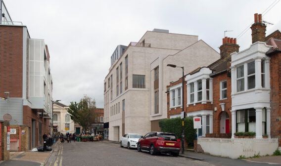 Rye Lane Development 2025 by Keith Williams Architects viewed from Highshore Road