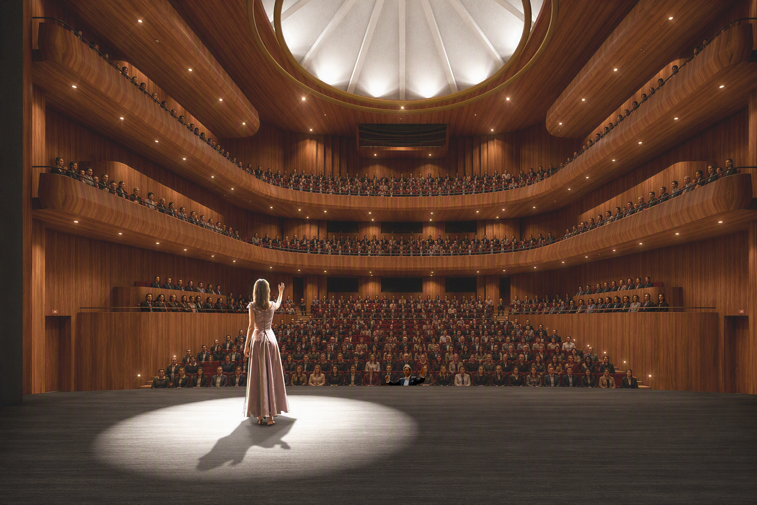 Mid West Opera House Auditorium from stage designed by Keith Williams Architects
