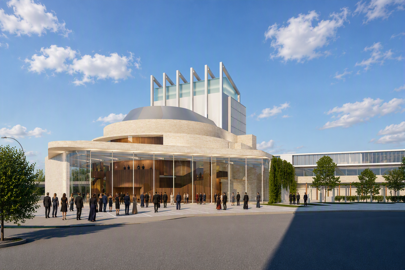 Mid West Opera House Street View Daytime designed by Keith Williams Architects